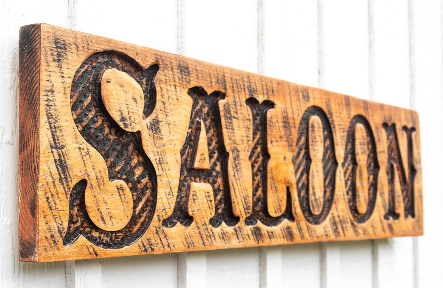 CARVED WOOD SALOON SIGN