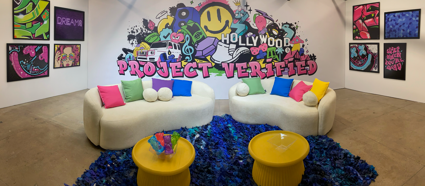 MUILTI TONE BLUE RAG RUG