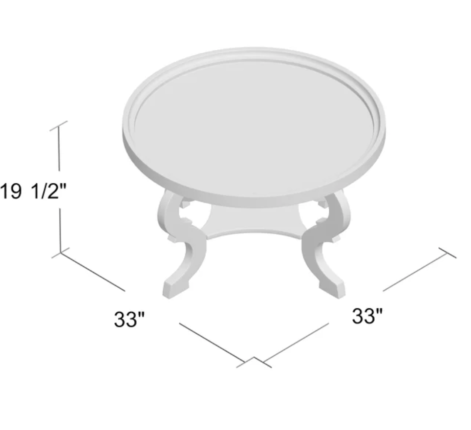 CURVED LEGS WOOD COFFEE TABLE