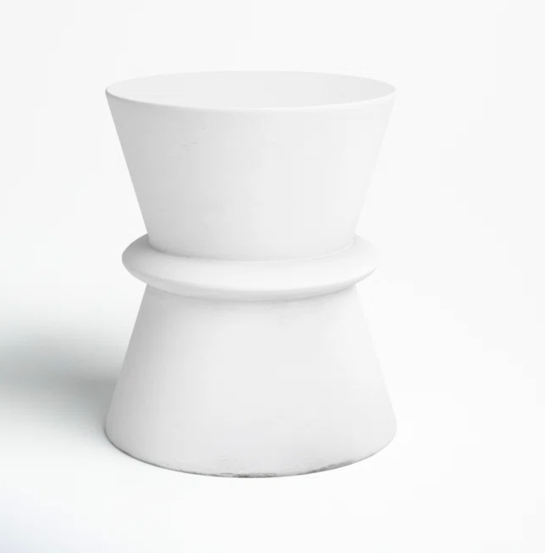 WHITE CONCRETE SIDE TABLE