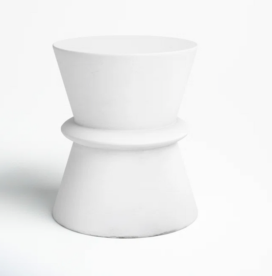 WHITE CONCRETE SIDE TABLE