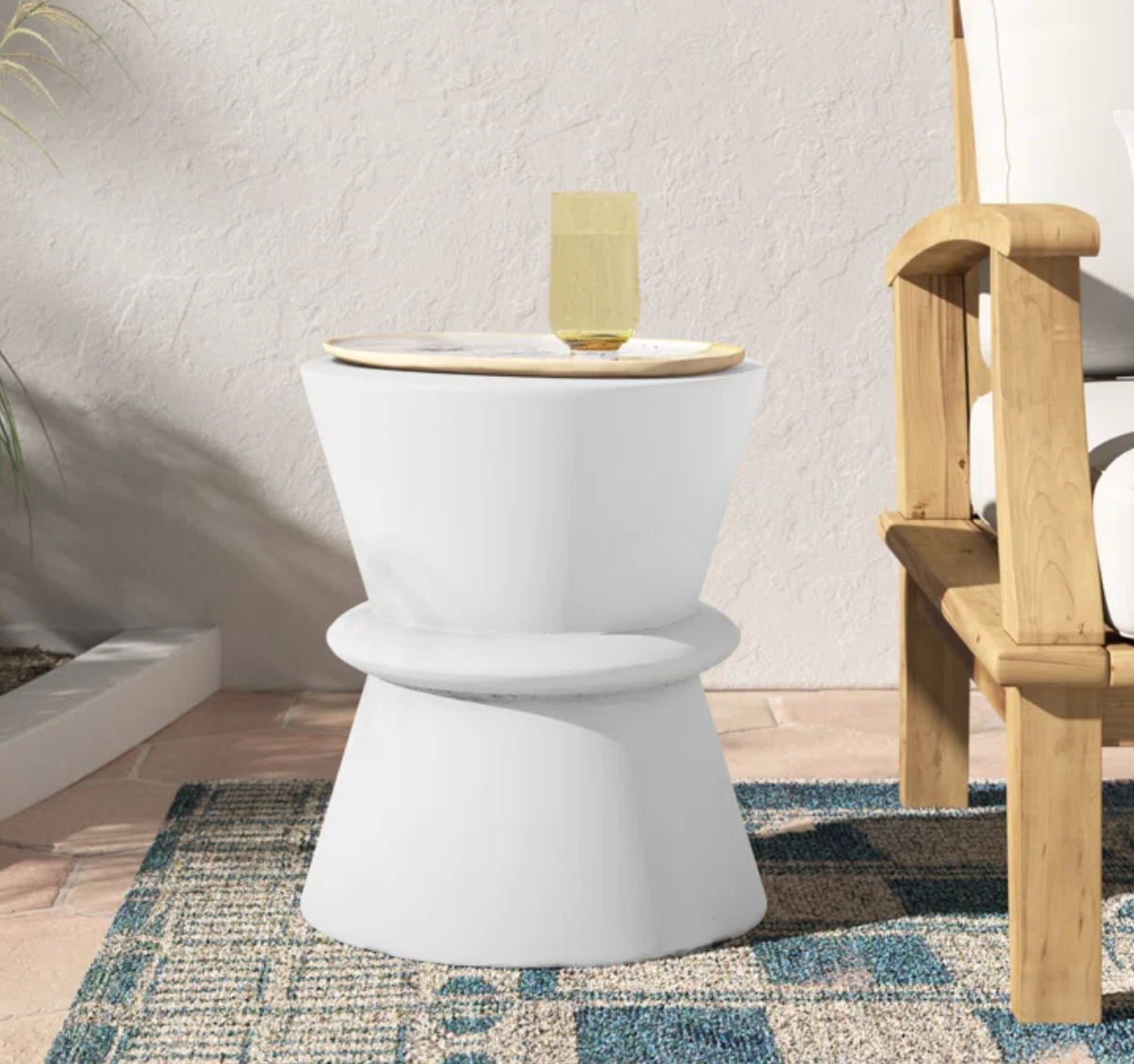 WHITE CONCRETE SIDE TABLE