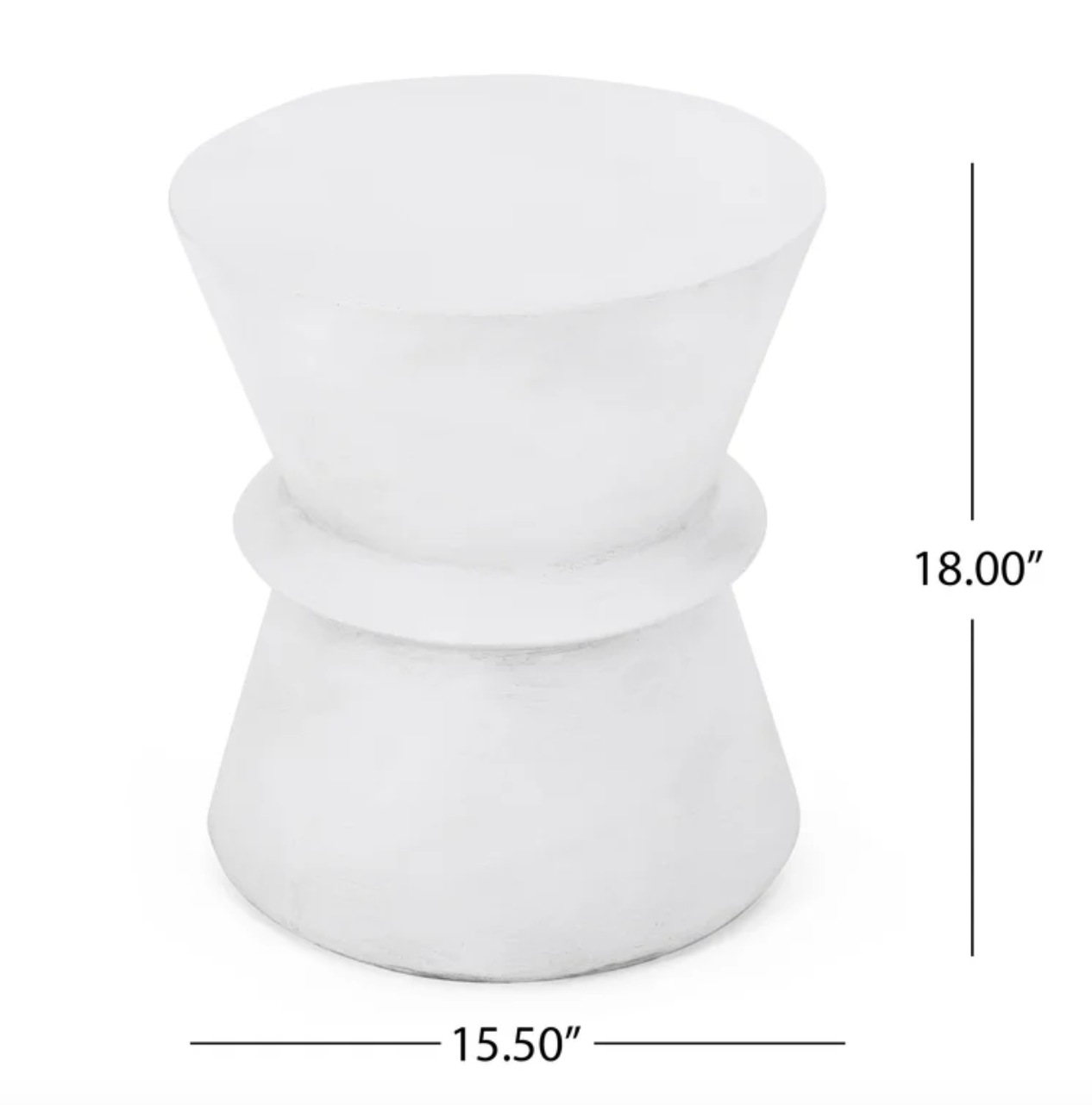 WHITE CONCRETE SIDE TABLE