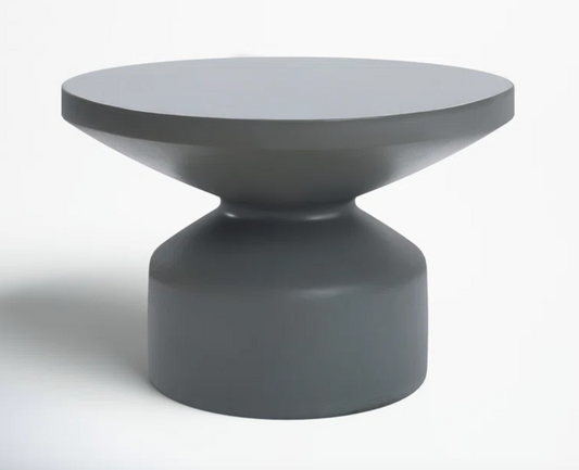 GREY MAGNESIUM OXIDE ROUND COFFEE TABLE