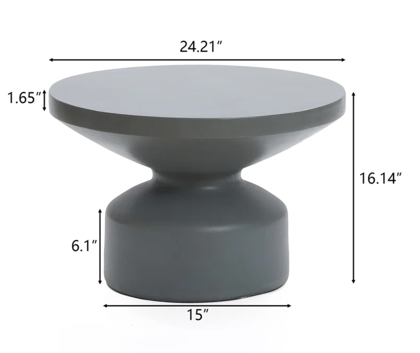 GREY MAGNESIUM OXIDE ROUND COFFEE TABLE