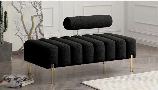 BLACK BOULCE MODERN BENCH WITH ADJUSTABLE BACKREST