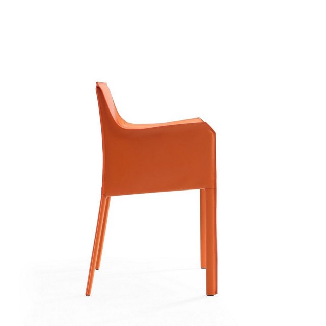 ORANGE LEATHER ARM CHAIR