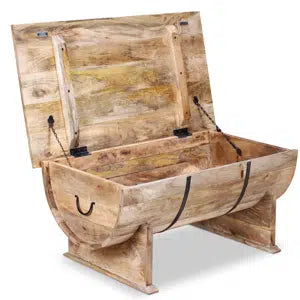 HALF BARREL COFFEE TABLES WITH STORAGE