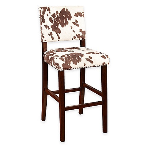 COWHIDE BAR CHAIR WITH RIVETS