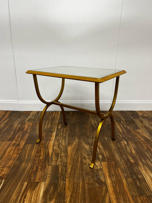 MIRRORRED GOLD RECTANGULAR SIDE TABLE