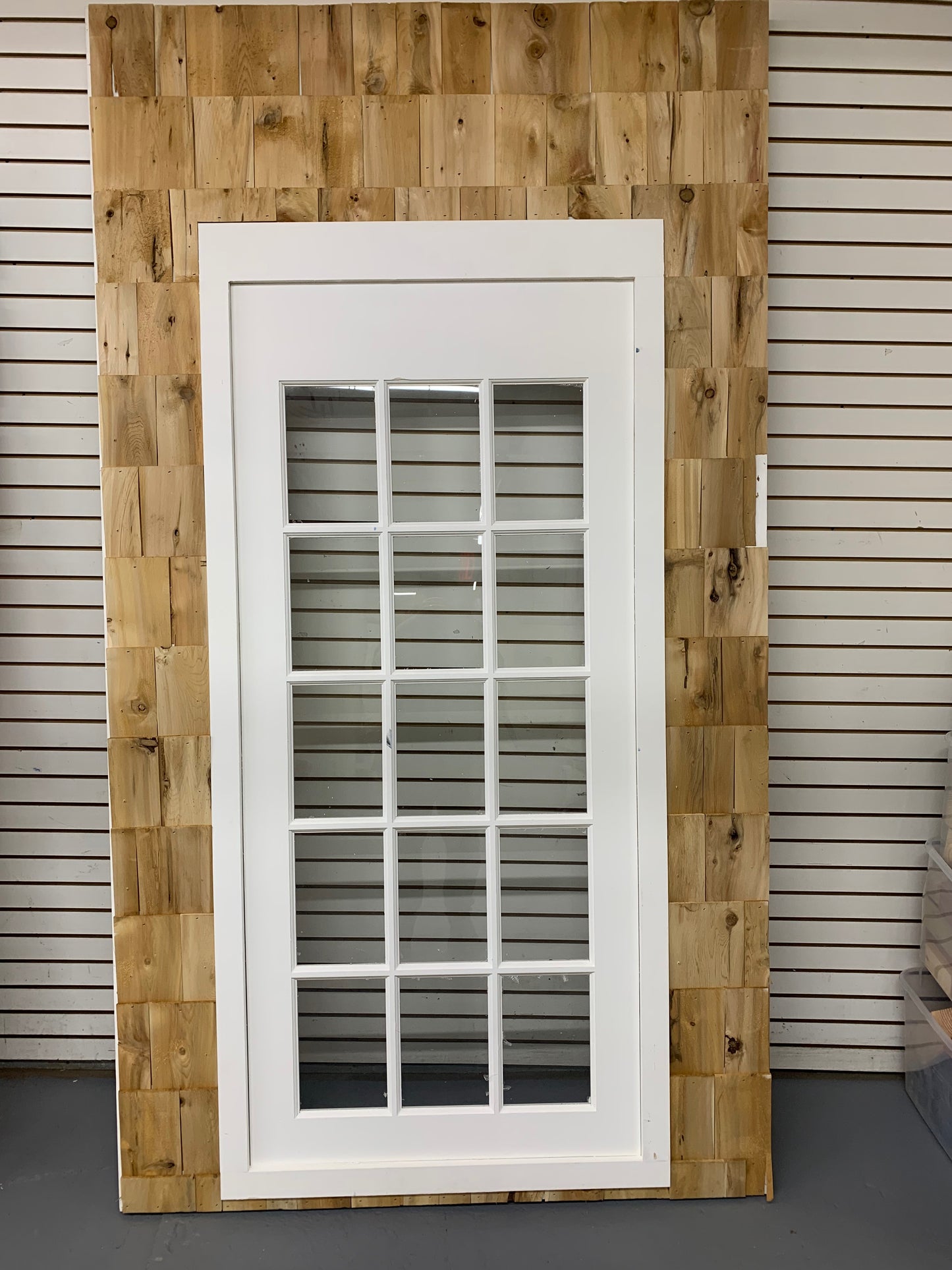 FRENCH DOOR ON SHINGLE WALL