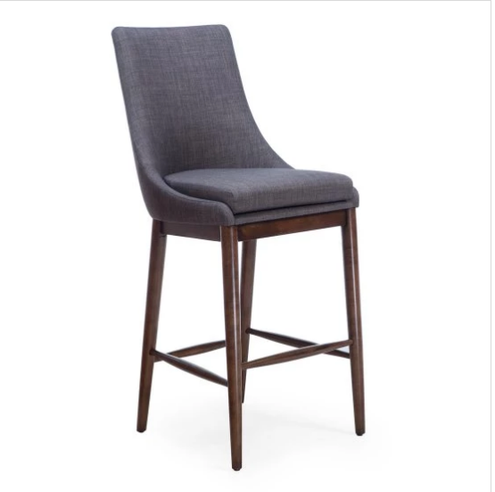DARK GRAY LINEN BAR STOOL