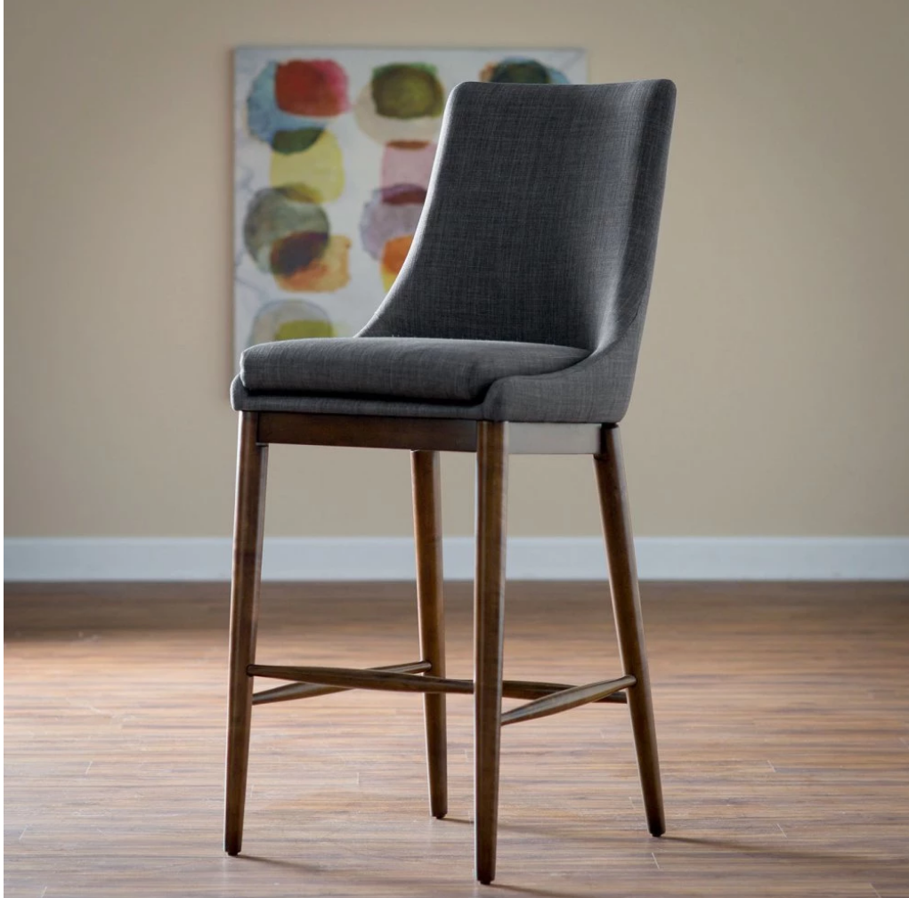 DARK GRAY LINEN BAR STOOL