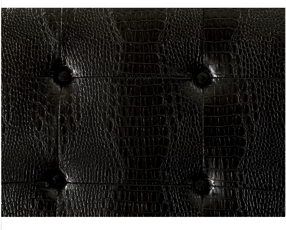 BLACK ALLIGATOR SKIN ACCENT ARM CHAIR WITH GOLD LEGS