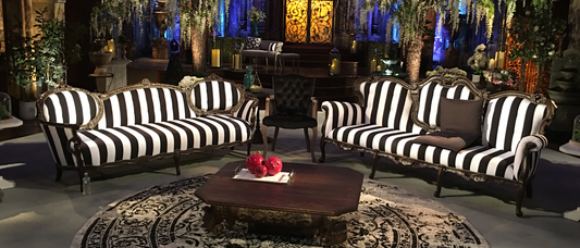 BLACK AND WHITE VINTAGE FRAME SOFAS