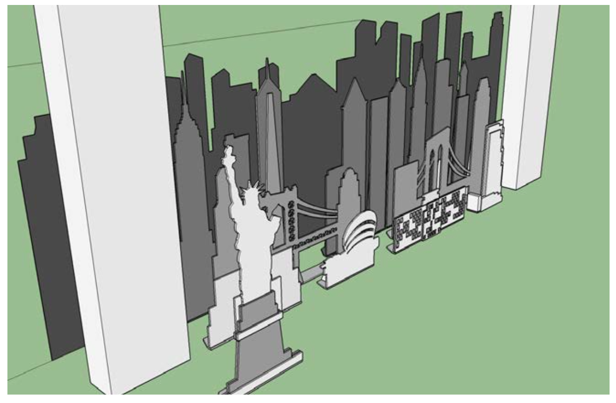 OVERSIZE NEW YORK CITY SKYLINE CUTOUTS