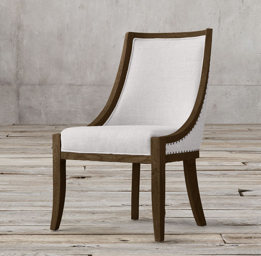 WHITE RIVET DINING CHAIR