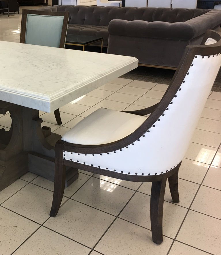 WHITE RIVET DINING CHAIR