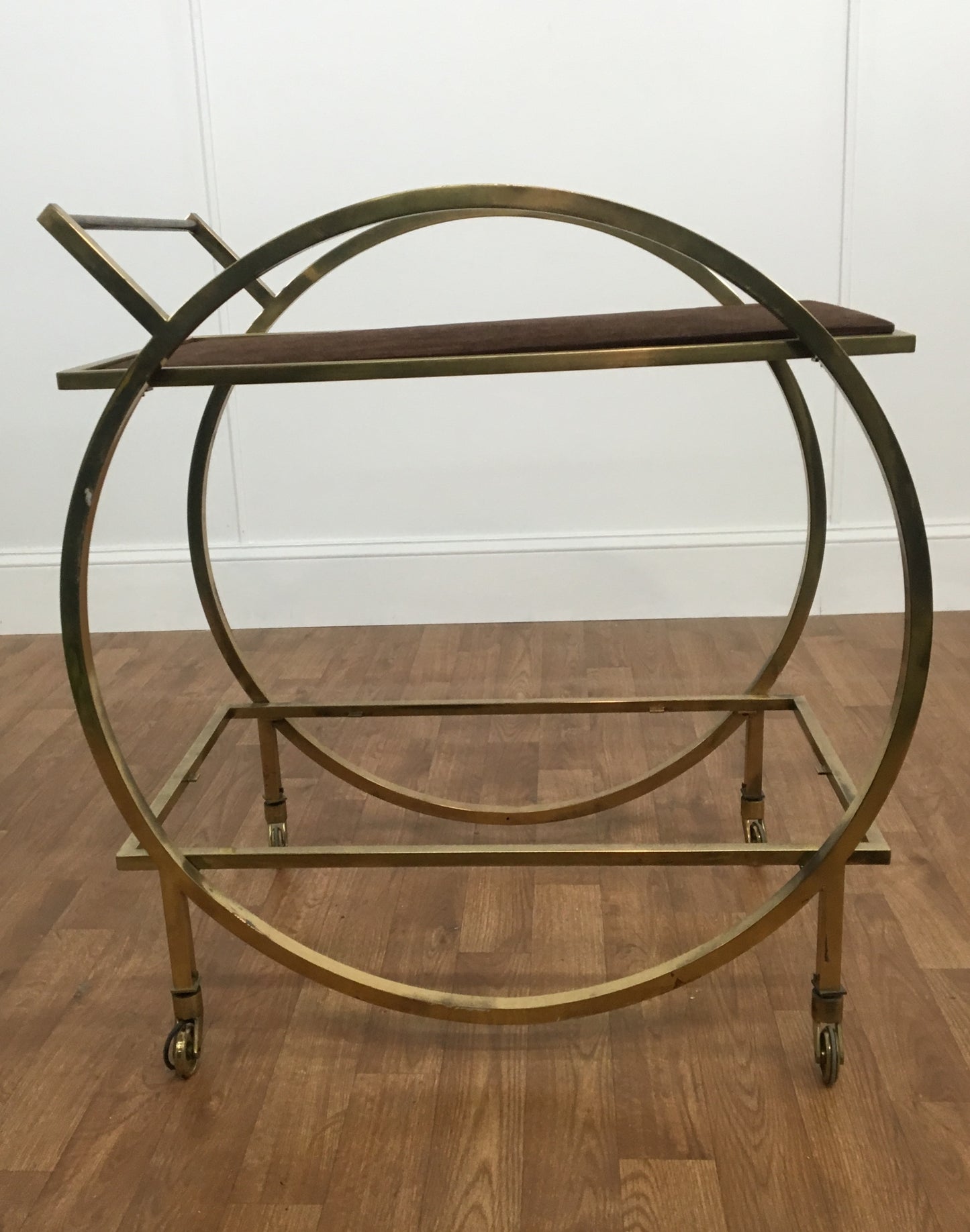 GOLD METAL MID-CENTURY MOD BAR CART