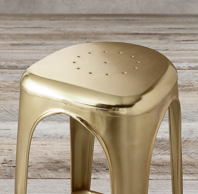 POLISHED BRASS STOOL