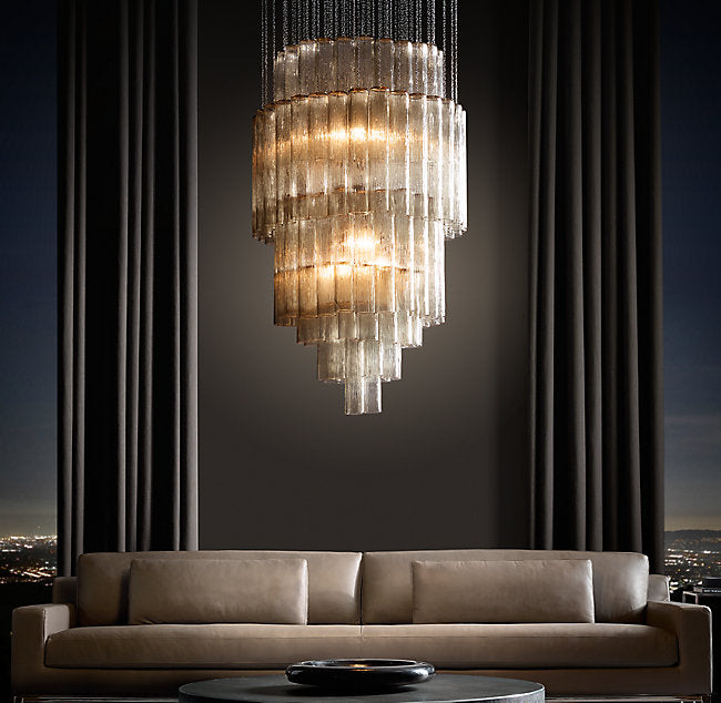 TIERED CYLINDRICAL CHANDELIER
