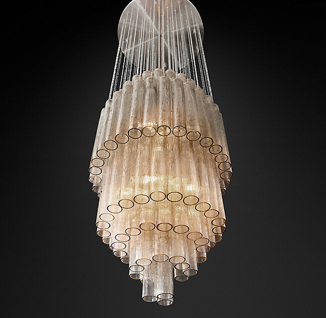 TIERED CYLINDRICAL CHANDELIER