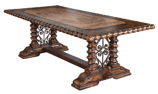 ORNATE WOOD DINING TABLE