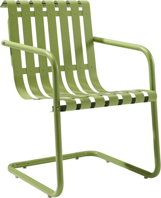 GREEN METAL OUTDOOR PATIO CHAIRS