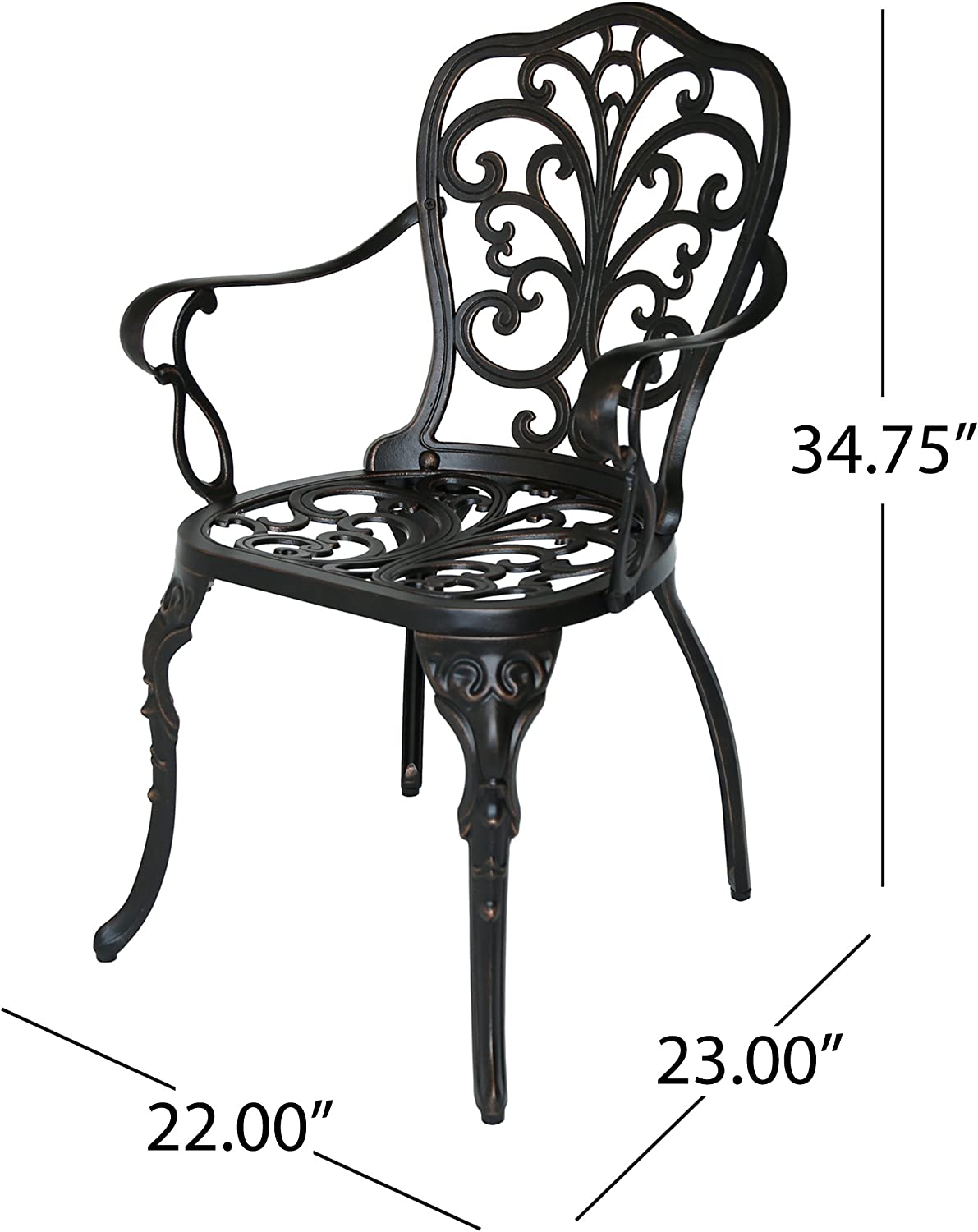 BLACK ALUMINUM OUTDOOR CHAIR