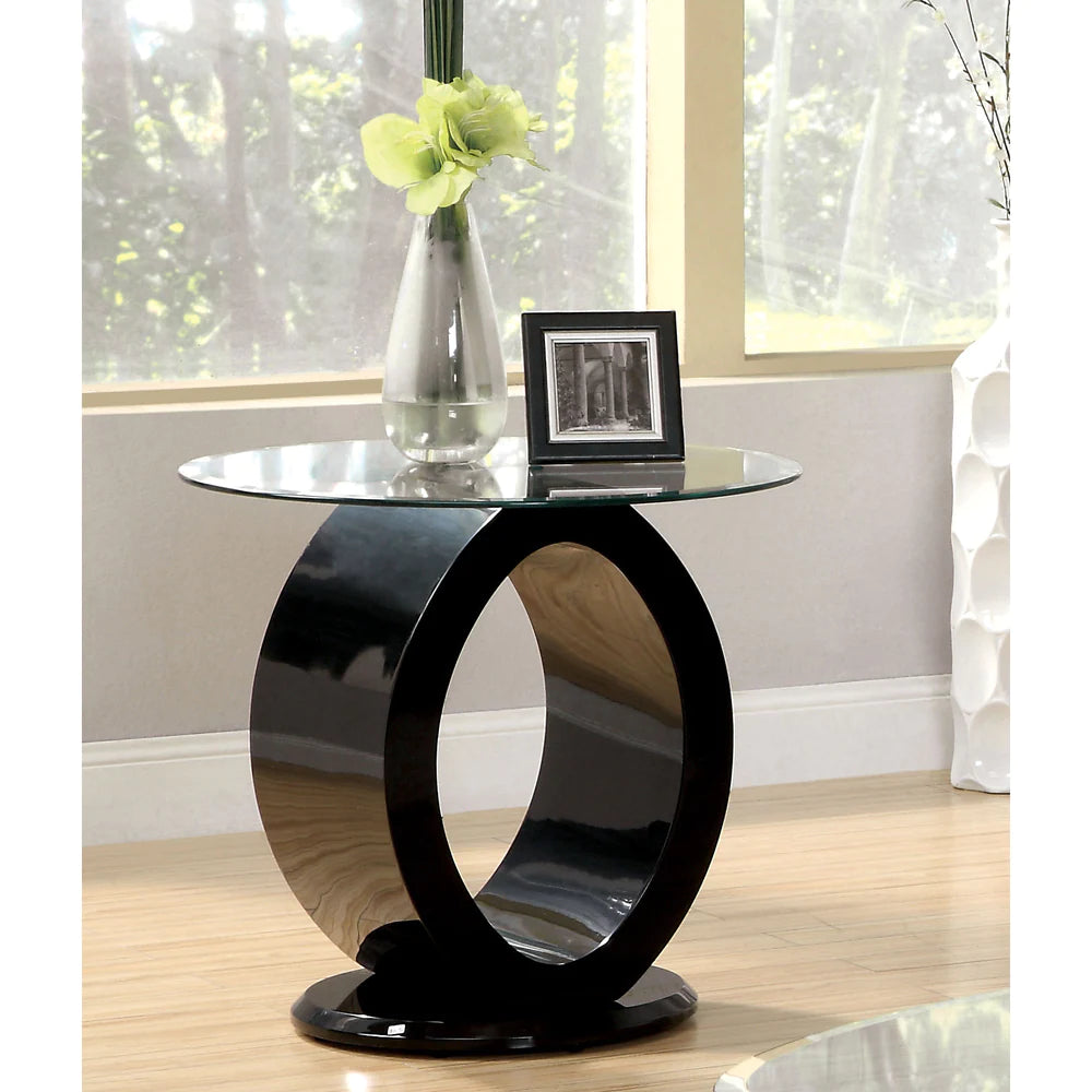 BLACK OBLONG GLASS TOP TABLE BASE