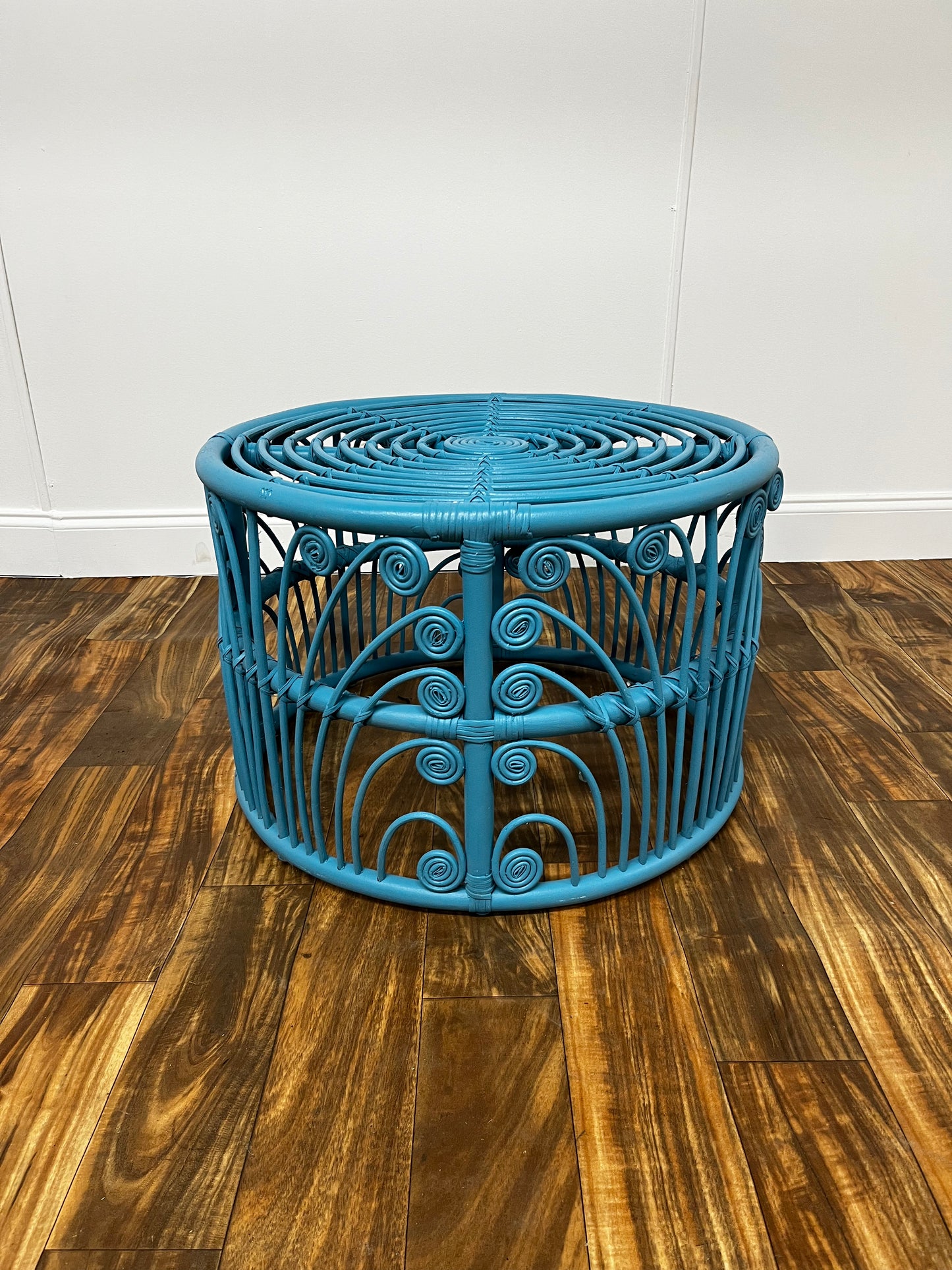 BLUE RATTAN COFFEE TABLE / ACCENT TABLE