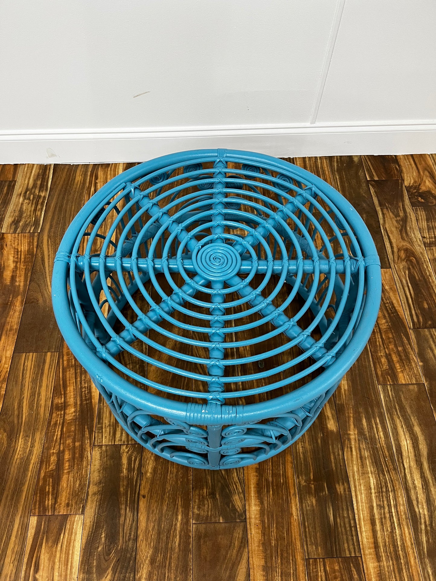 BLUE RATTAN COFFEE TABLE / ACCENT TABLE