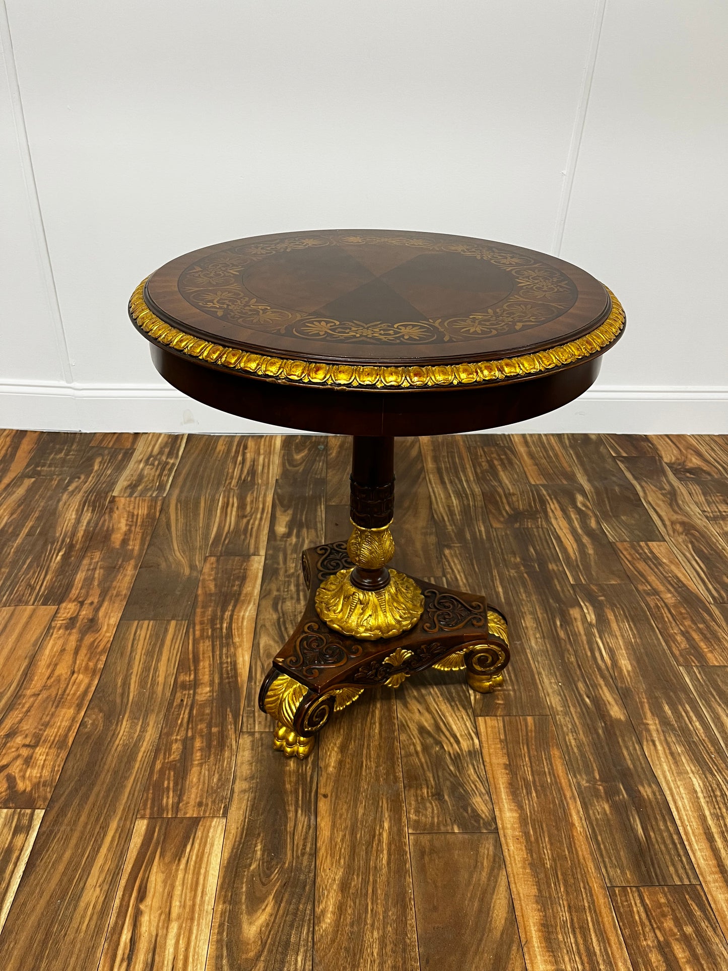 GOLD FOOTED WOOD CAFE TABLE