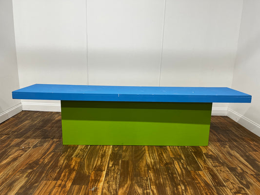 BLUE AND GREEN PAINTED TABLE