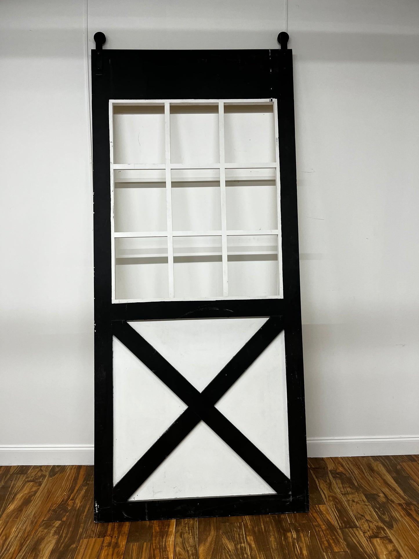 BLACK AND WHITE SLIDING BARN DOORS