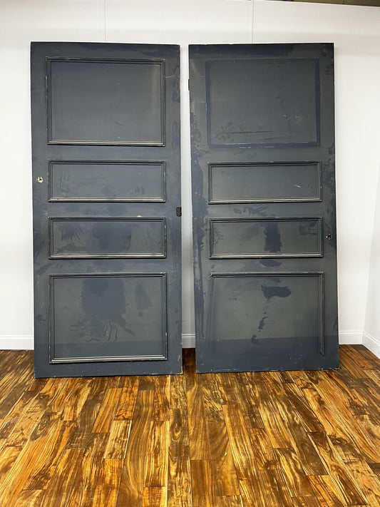 LARGE GRAY DOUBLE DOOR WITH INLAY MOULDING