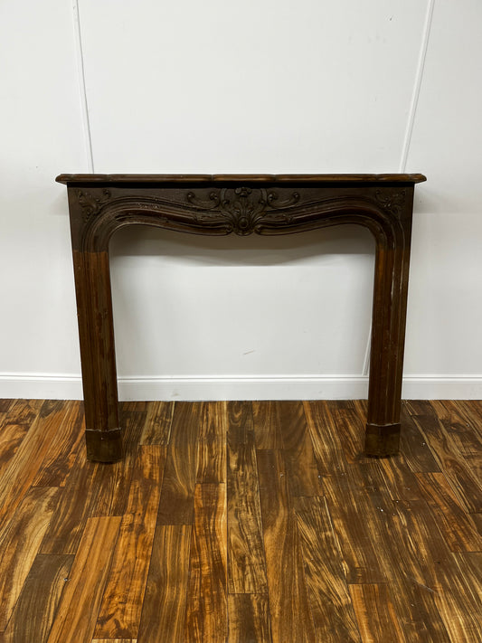 DARK WOOD FIREPLACE MANTLE