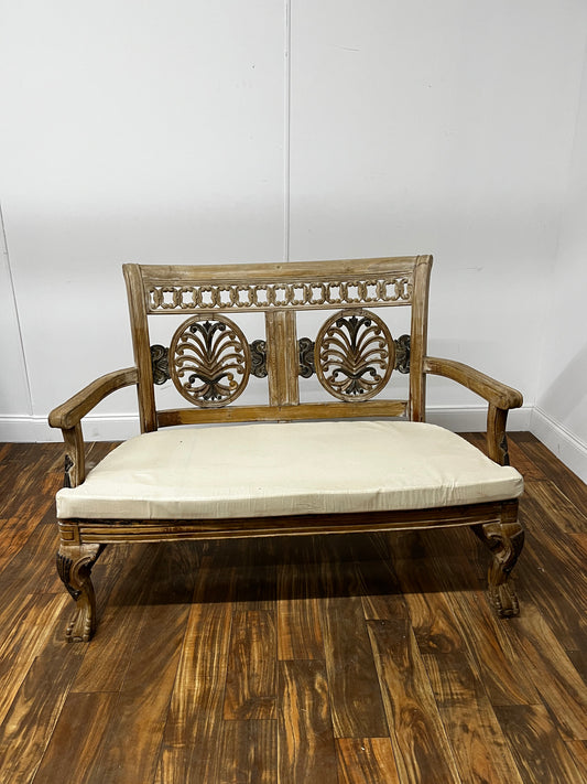 ORNATE WOODEN BENCH