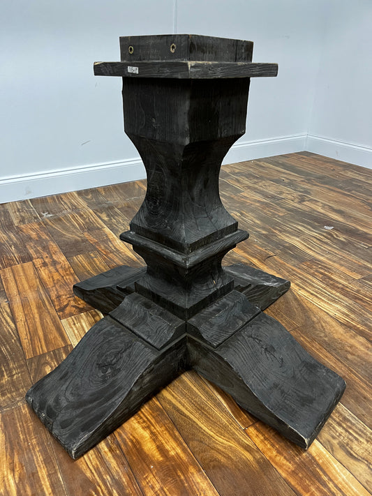 BLACK PAINTED WOODEN DINING TABLE BASE / LEGS