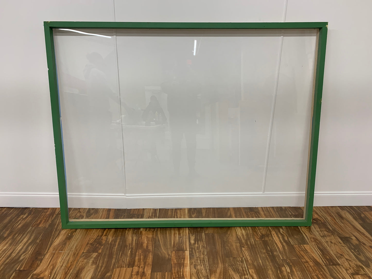 GREEN WINDOW FRAME WITH PLEXIGLASS INSERT