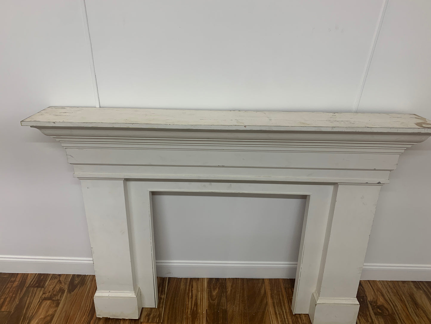 WHITE FIREPLACE, WITH MOULDING