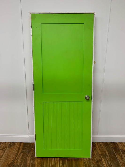ORANGE AND GREEN DOUBLE SIDED DOOR