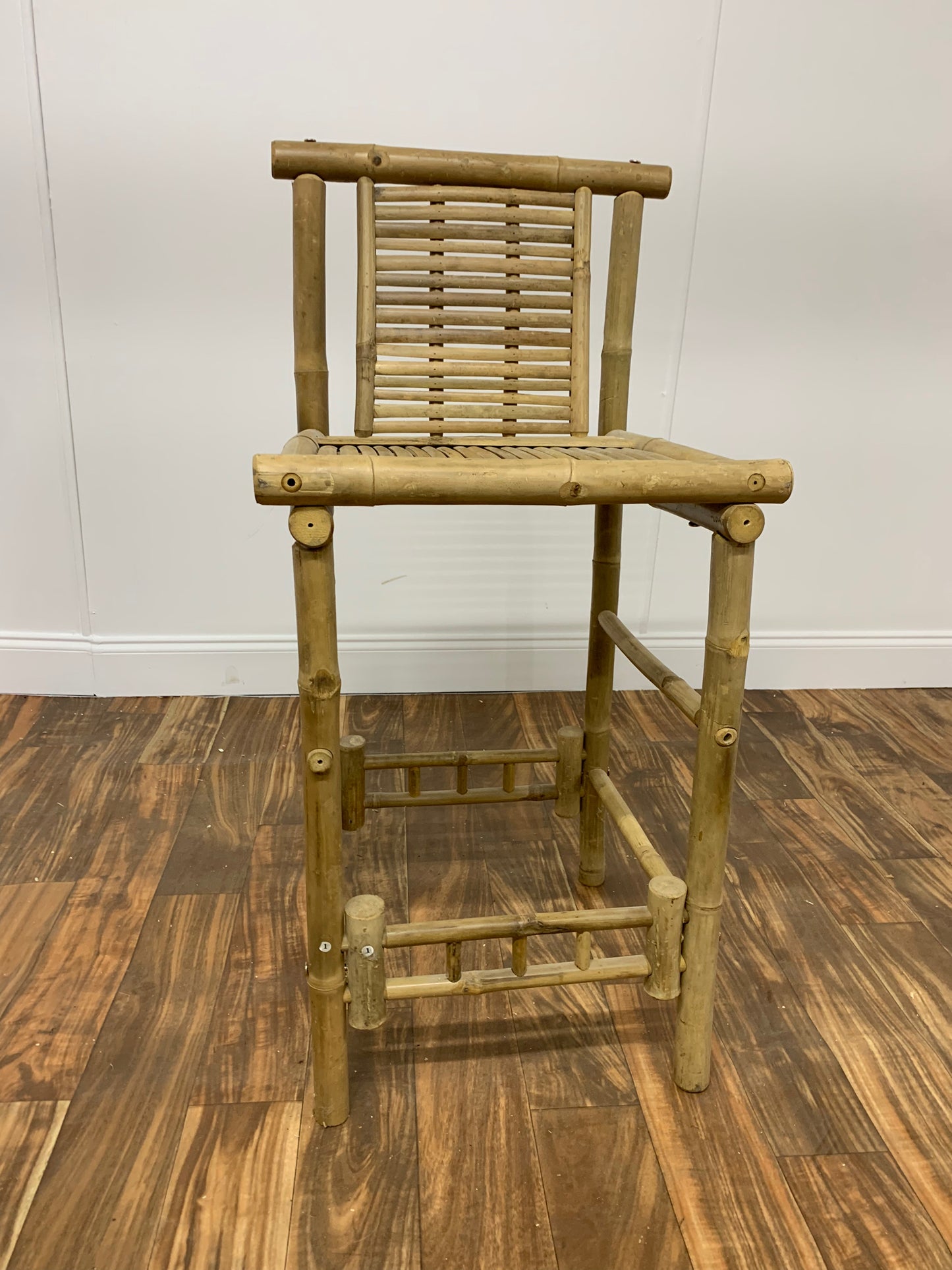 BAMBOO BAR STOOL HIGH CHAIR WITH BACK