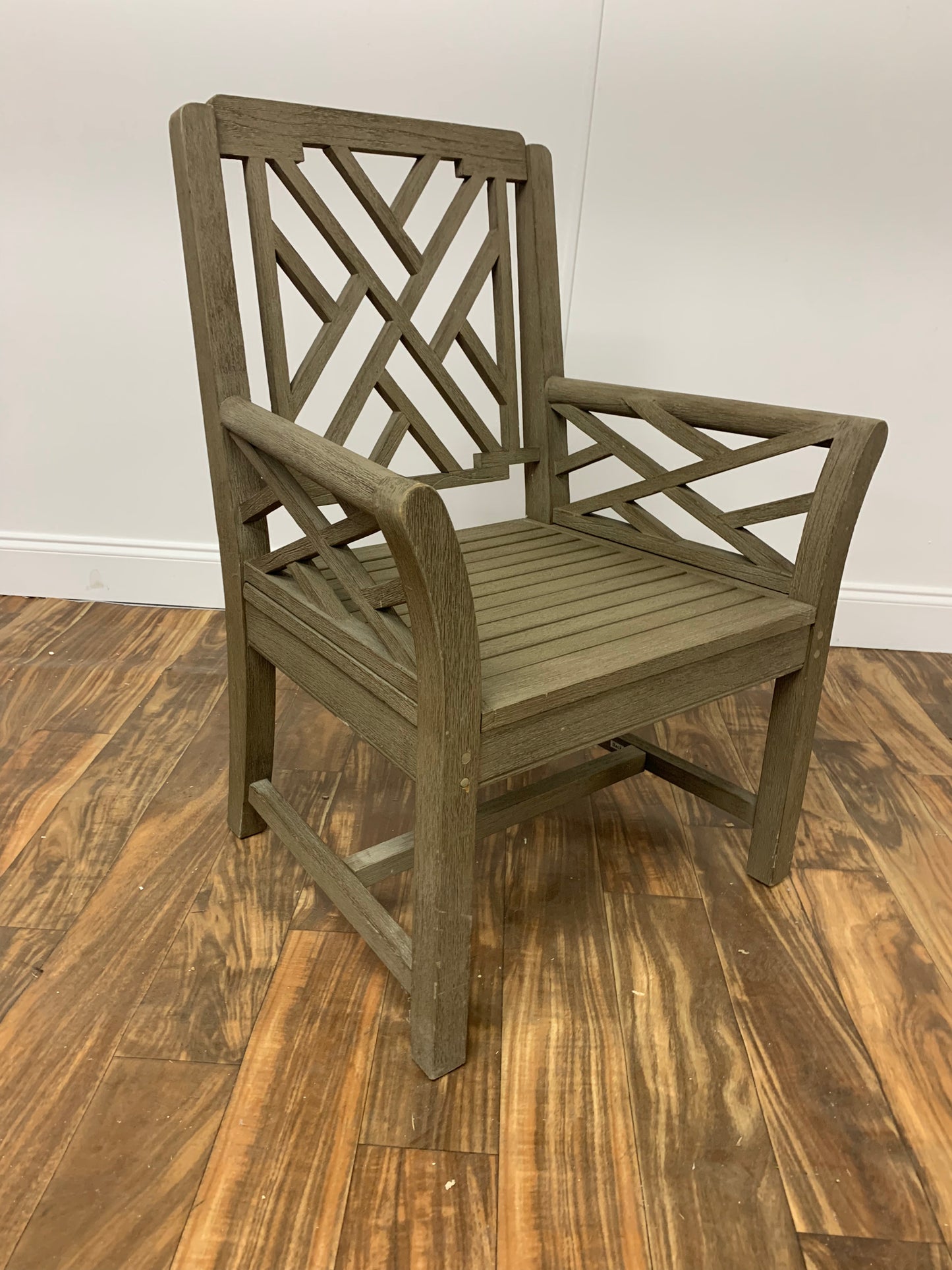 GRAY WOODEN OUTDOOR CHAIR