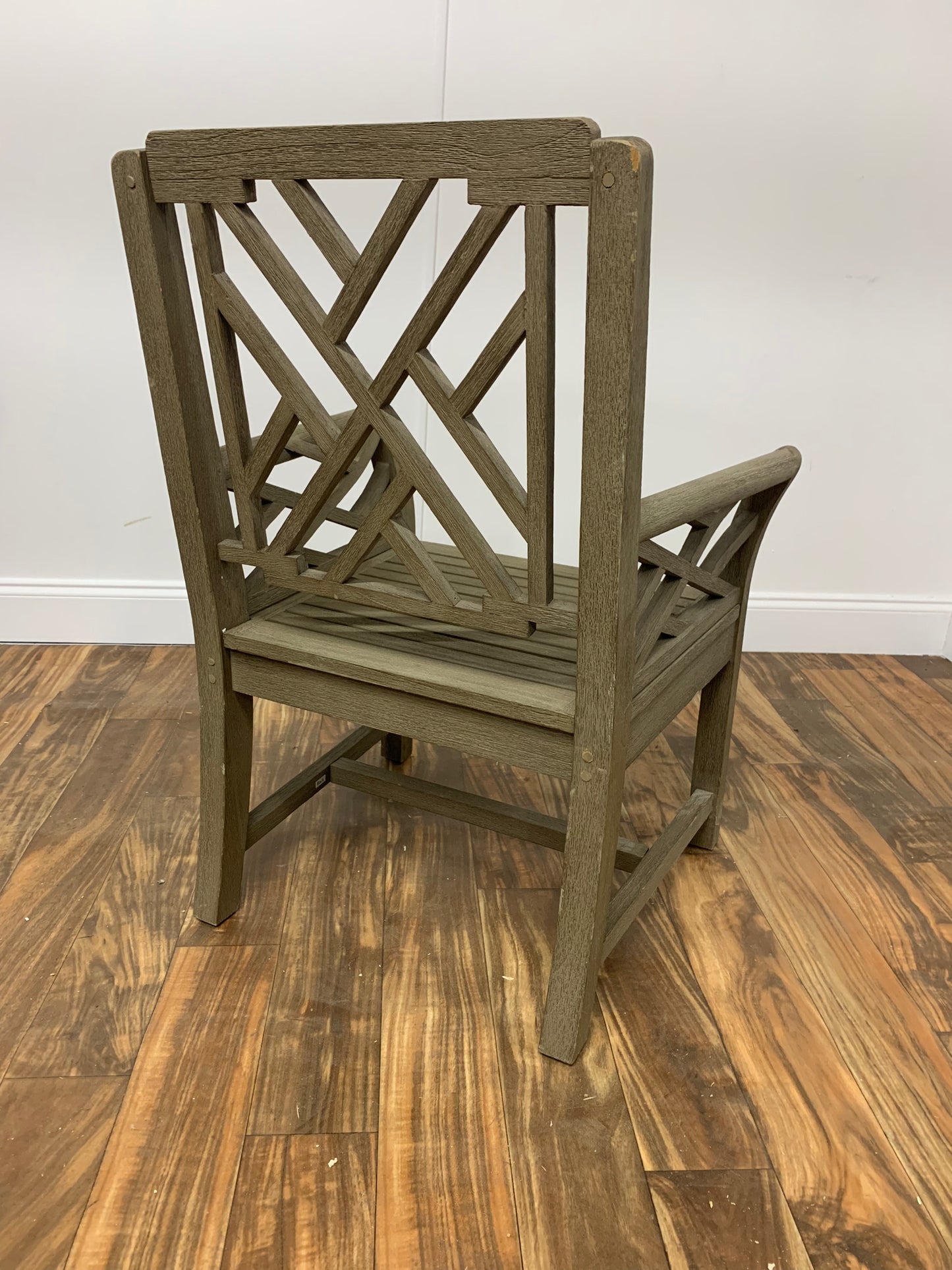 GRAY WOODEN OUTDOOR CHAIR