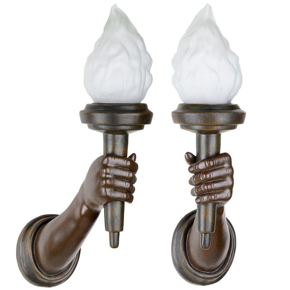Statue of Liberty Arm and Torch Wall Sconce Set