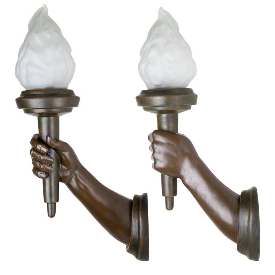 Statue of Liberty Arm and Torch Wall Sconce Set
