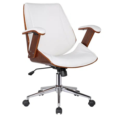 FLAT WHITE LEATHER OFFICE CHAIR