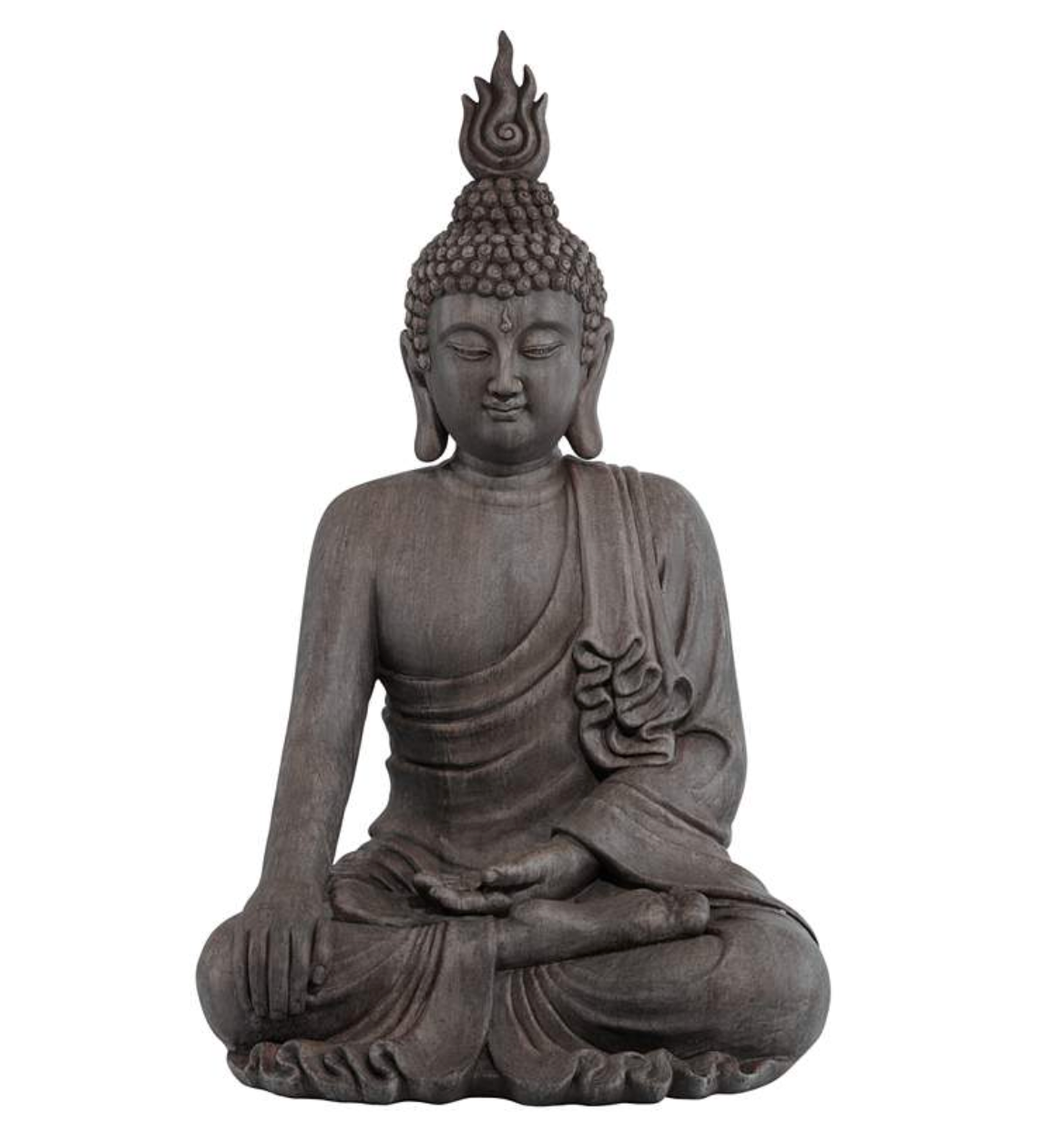Sitting Buddha Statue Gray