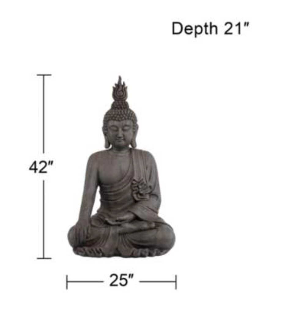 Sitting Buddha Statue Gray